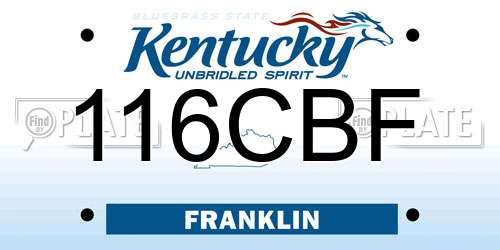 116CBF Kentucky License Plate
