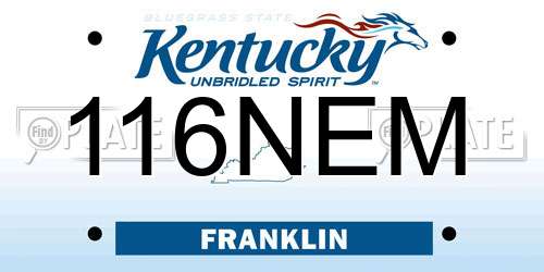 116NEM Kentucky License Plate