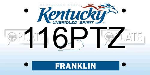 116PTZ Kentucky License Plate