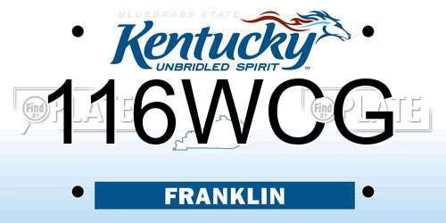 116WCG Kentucky License Plate