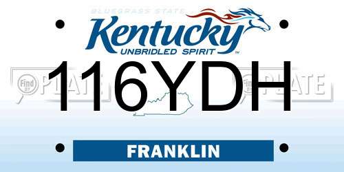 116YDH Kentucky License Plate