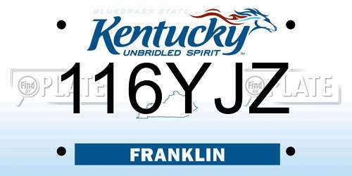 116YJZ Kentucky License Plate