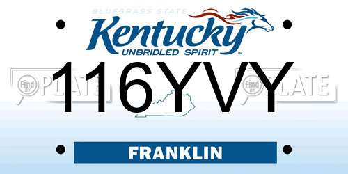 116YVY Kentucky License Plate