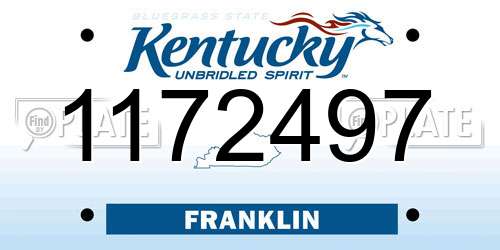 1172497 Kentucky License Plate