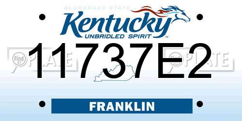 11737E2 Kentucky License Plate