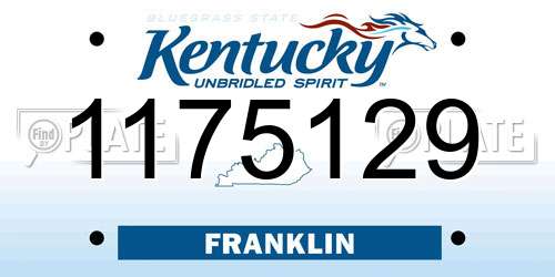 1175129 Kentucky License Plate