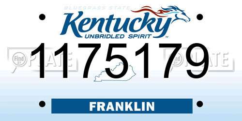 1175179 Kentucky License Plate