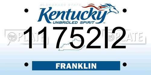 11752I2 Kentucky License Plate
