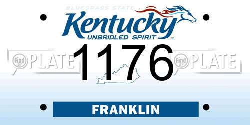 1176 Kentucky License Plate