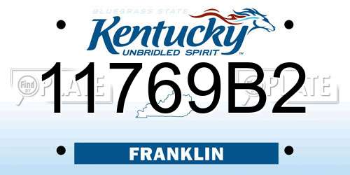 11769B2 Kentucky License Plate