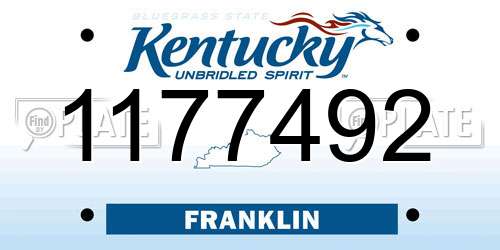 1177492 Kentucky License Plate
