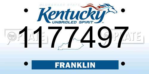 1177497 Kentucky License Plate