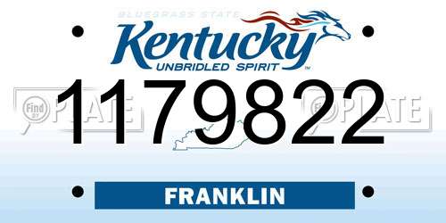1179822 Kentucky License Plate