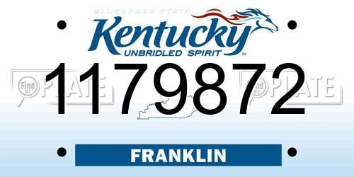 1179872 Kentucky License Plate