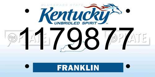 1179877 Kentucky License Plate