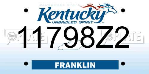 11798Z2 Kentucky License Plate