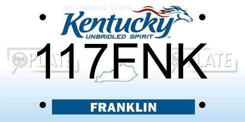 117FNK Kentucky License Plate