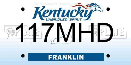 117MHD Kentucky License Plate