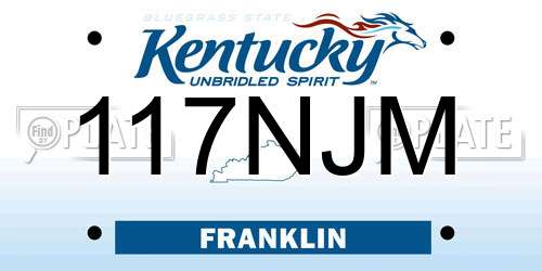117NJM Kentucky License Plate