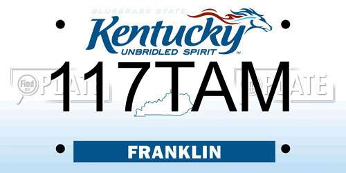 117TAM Kentucky License Plate