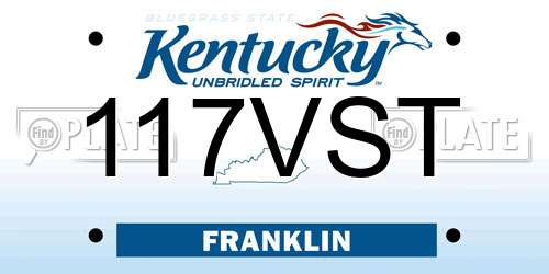 117VST Kentucky License Plate