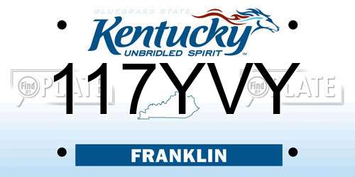 117YVY Kentucky License Plate