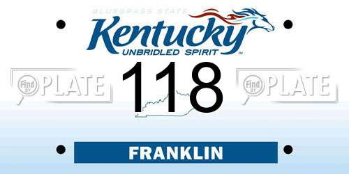 118 Kentucky License Plate