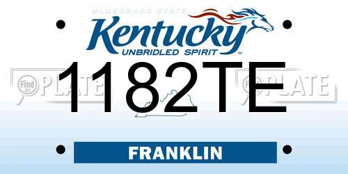 1182TE Kentucky License Plate