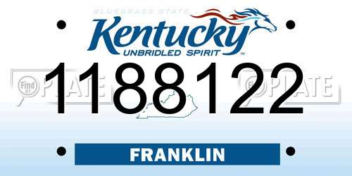 1188122 Kentucky License Plate