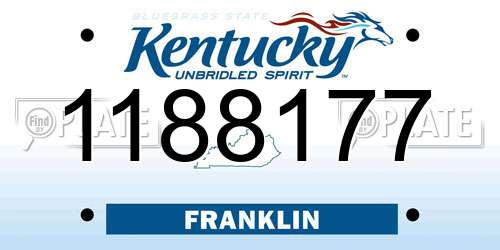 1188177 Kentucky License Plate