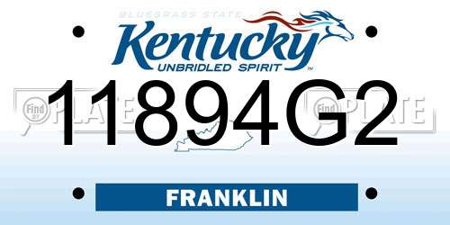 11894G2 Kentucky License Plate