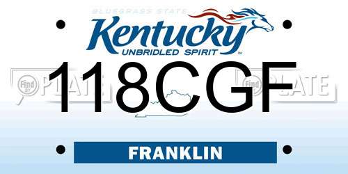 118CGF Kentucky License Plate