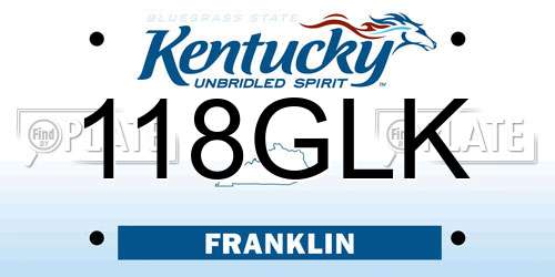118GLK Kentucky License Plate
