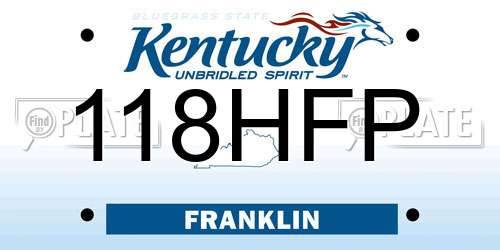 118HFP Kentucky License Plate