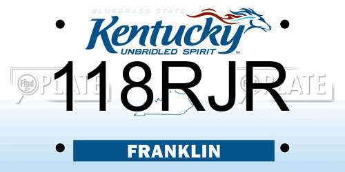 118RJR Kentucky License Plate