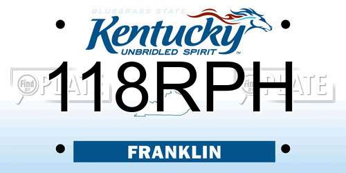 118RPH Kentucky License Plate