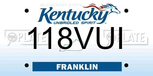 118VUI Kentucky License Plate