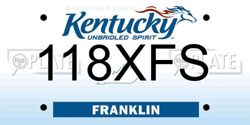 118XFS Kentucky License Plate