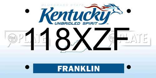 118XZF Kentucky License Plate