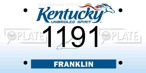 1191 Kentucky License Plate