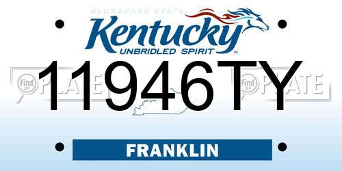 11946TY Kentucky License Plate