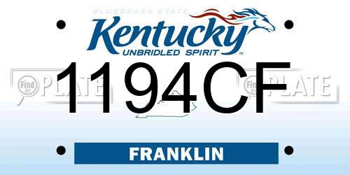 1194CF Kentucky License Plate