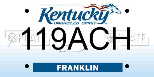 119ACH Kentucky License Plate