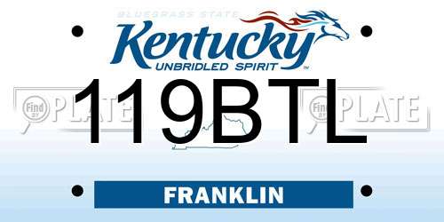 119BTL Kentucky License Plate
