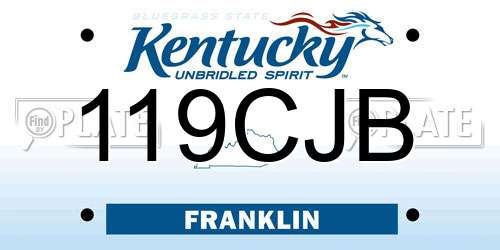119CJB Kentucky License Plate