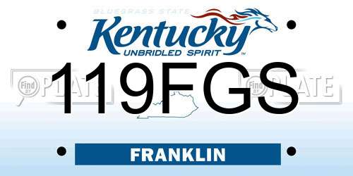 119FGS Kentucky License Plate