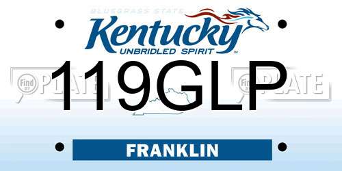 119GLP Kentucky License Plate