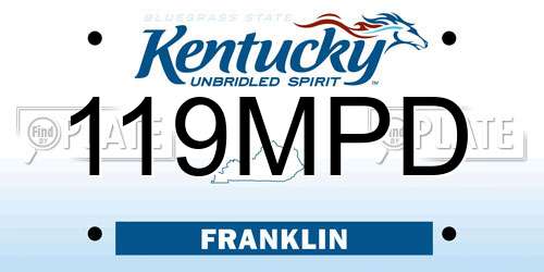 119MPD Kentucky License Plate