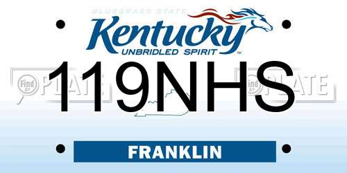 119NHS Kentucky License Plate