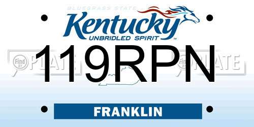 119RPN Kentucky License Plate